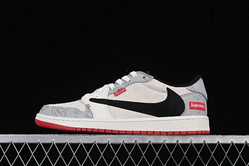 All categories Air Jordan Jordan series basketball shoes Air Jordan 1 Low High-end customized low-top sneakers Travis Scott x Fragment Design x Air Jordan 1 Low OG SP AJ1 Joe 1 Supreme joint name Xiangyun New Year Red low-top cultural casual sneakers DM7866-078